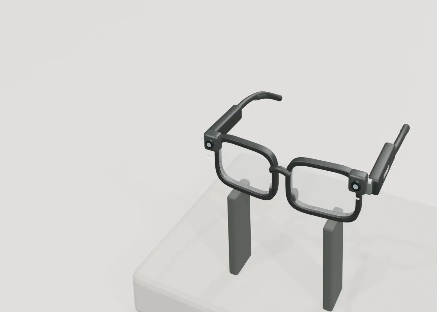Glasses exterior study. Physical optics, registration and comfort remain unvalidated.