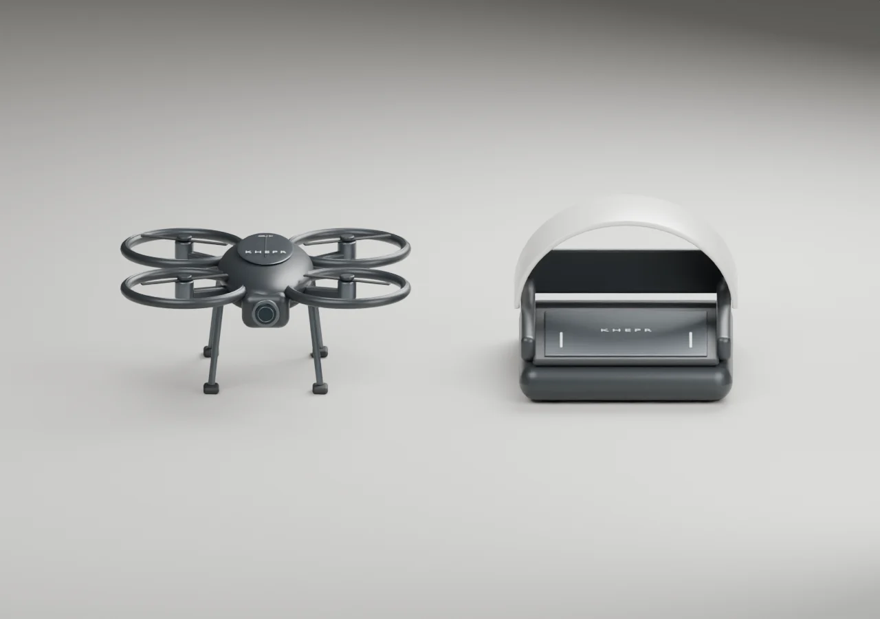 Saved side-view render of KHEPR aircraft and docking case